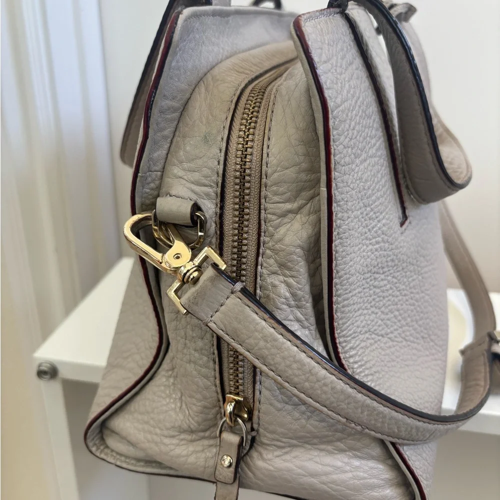 Kate Spade Grey Street Pebbled Taupe Leather Satchel Tassel WKRU3169 Handbag